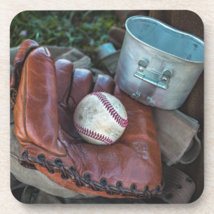 Vintag Baseball Mit und Ball Baseball Glove Amer Getränkeuntersetzer