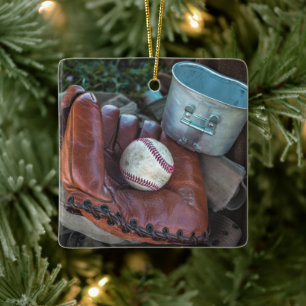 Vintag Baseball Mit und Ball Baseball Glove Amer Keramikornament