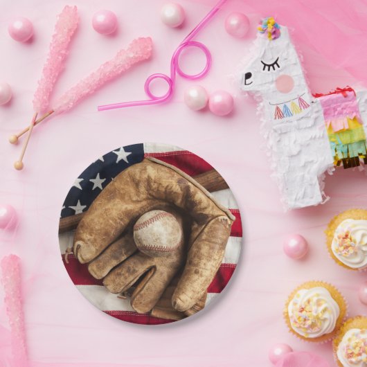 Vintag Baseball Pappteller (Party)