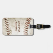 Vintag Baseball Personalisiert Gepäckanhänger (Vorderseite horizontal)