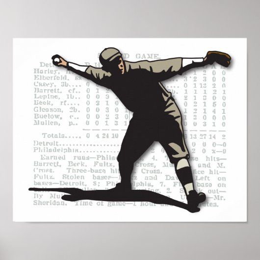 Vintag Baseball Pitcher Poster (Vorne)