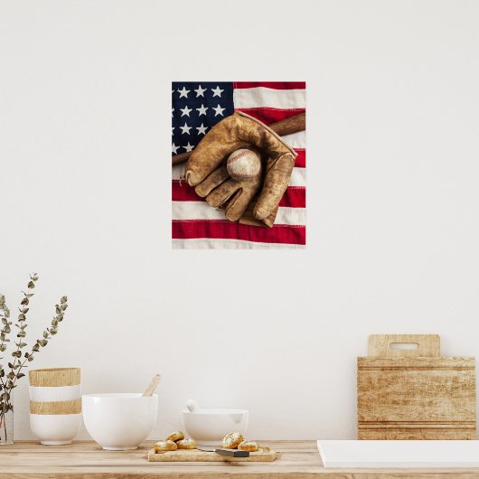 Vintag Baseball Poster (Küche)