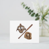 Vintag Baseball Postkarte (Stehend Vorderseite)