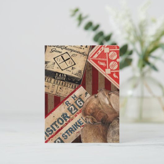 Vintag Baseball Postkarte (Stehend Vorderseite)