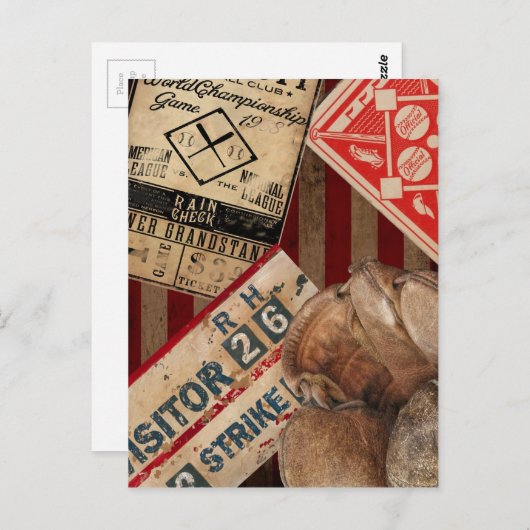 Vintag Baseball Postkarte (Vorne/Hinten)