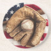 Vintag Baseball Sandstein Untersetzer (Vorne)