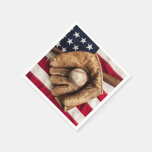 Vintag Baseball Serviette (Ecke)