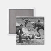 Vintag Baseball von Thure De Thulstrup, 1885 Magnet (Vorderseite/Rückseite)