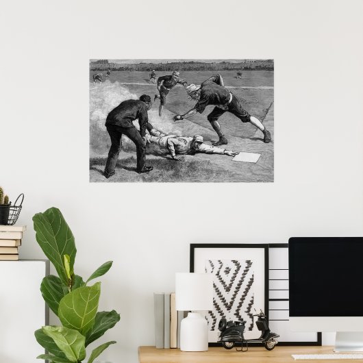 Vintag Baseball von Thure De Thulstrup, 1885 Poster (Heimbüro)