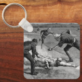 Vintag Baseball von Thure De Thulstrup, 1885 Schlüsselanhänger (Vorderseite)