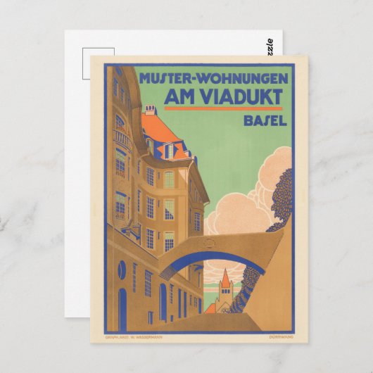 Vintag Basel Schweiz Schweiz Schweiz Postkarte (Vorne/Hinten)