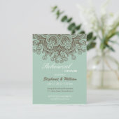 Vintag Basil Blue Probe Dinner Card Einladung (Stehend Vorderseite)