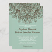 Vintag Basil Blue Wedding Einladung (Vorne/Hinten)