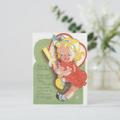 Vintag Batter Girl Valentine Feiertagspostkarte (Stehend Vorderseite)