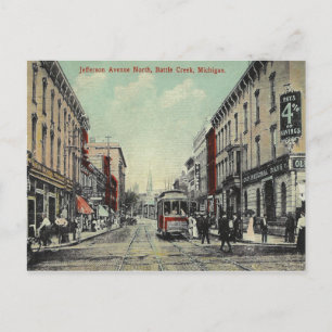 Vintag Battle Creek Michigan Postkarte
