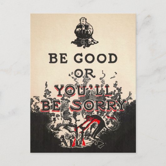 Vintag Be Good Devil Postcard Postkarte (Vorderseite)
