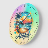 Vintag Beach Aloha Sublimierung-94953 Große Wanduhr (Winkel)