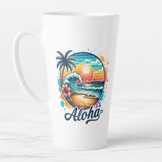 Vintag Beach Aloha Sublimierung-94953 Milchtasse (Links)