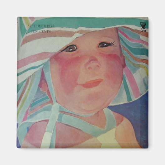Vintag Beach Baby Magnet (Vorne)