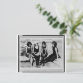 Vintag Beach Beauties Foto Postkarte (Stehend Vorderseite)