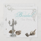 Vintag Beach Brautparty Tee Party Einladung (Vorne/Hinten)