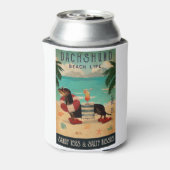 Vintag Beach Cocktail Dackel Dosenkühler (Kanne Rückseite)
