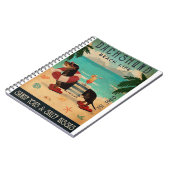 Vintag Beach Cocktail Dackel Notizblock (Linke Seite)