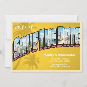Vintag Beach Destination Save the Date Postkarte