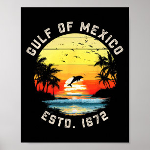 Vintag Beach Est 1672 Retro Sun Mens Womens Golf Poster
