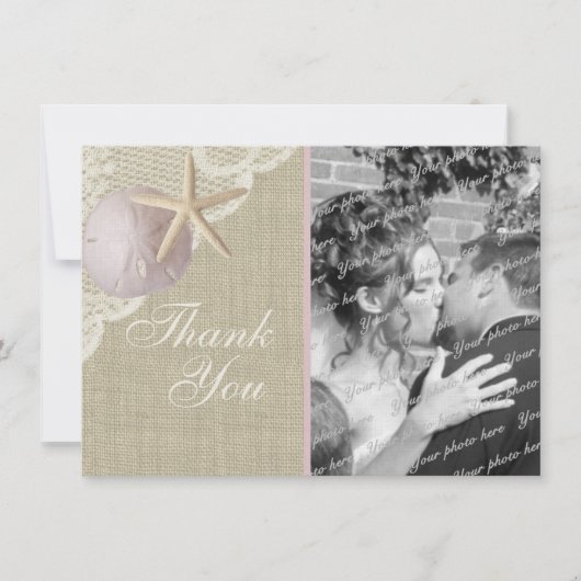 Vintag Beach Flat Card Vielen Dank Dankeskarte (Vorderseite)