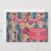 Vintag Beach Geburtstagsparty Einladung (Vorderseite)