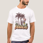 Vintag Beach Girl Palm Tree Summer T-Shirt (Vorderseite)