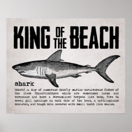 Vintag Beach King Shark - Definition Poster