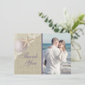 Vintag Beach Lila Flat Card Vielen Dank Dankeskarte (Stehend Vorderseite)