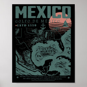 Vintag Beach Mens Women Golf von Mexiko Est.1550 Poster
