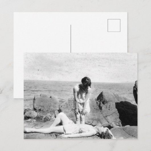 Vintag Beach Postkarte (Vorne/Hinten)