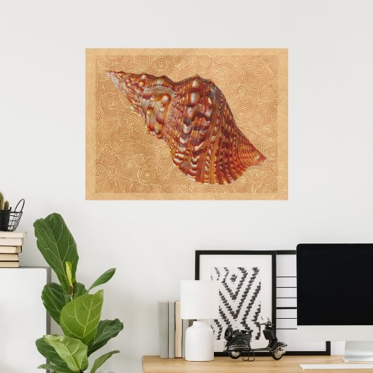 Vintag Beach Seashell Poster (Heimbüro)