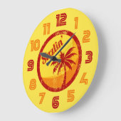 Vintag Beach Sizzlin' Große Wanduhr (Winkel)