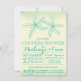 Vintag Beach Starfish Paare Polterabend Einladung