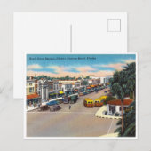 Vintag Beach Street, Daytona Beach Florida Postkarte (Vorne/Hinten)