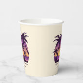 Vintag Beach Sunset Ferien Lounges Pfirsichpfirsic Pappbecher (Links)