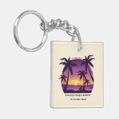 Vintag Beach Sunset Ferien Lounges Pfirsichpfirsic Schlüsselanhänger (Vorderseite links)