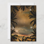 Vintag Beach Sunset Palm Lights Brautparty Einladung (Rückseite)