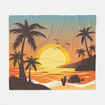 Vintag Beach Sunset Vacation Surf orange braun