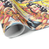Vintag Beach Tattoo Pinup Geschenkpapier (Rolleneckpunkt)