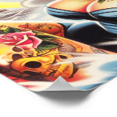 Vintag Beach Tattoo Pinup Poster (Ecke)