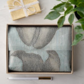 Vintag Beach Whale Starfish Blue Wood Decoupage Seidenpapier (Geschenk)