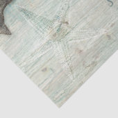 Vintag Beach Whale Starfish Blue Wood Decoupage Seidenpapier (Ausschnitt)