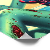 Vintag Beach Zombie Button-up Poster (Ecke)
