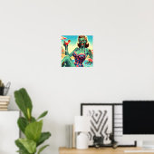 Vintag Beach Zombie Button-up Poster (Heimbüro)